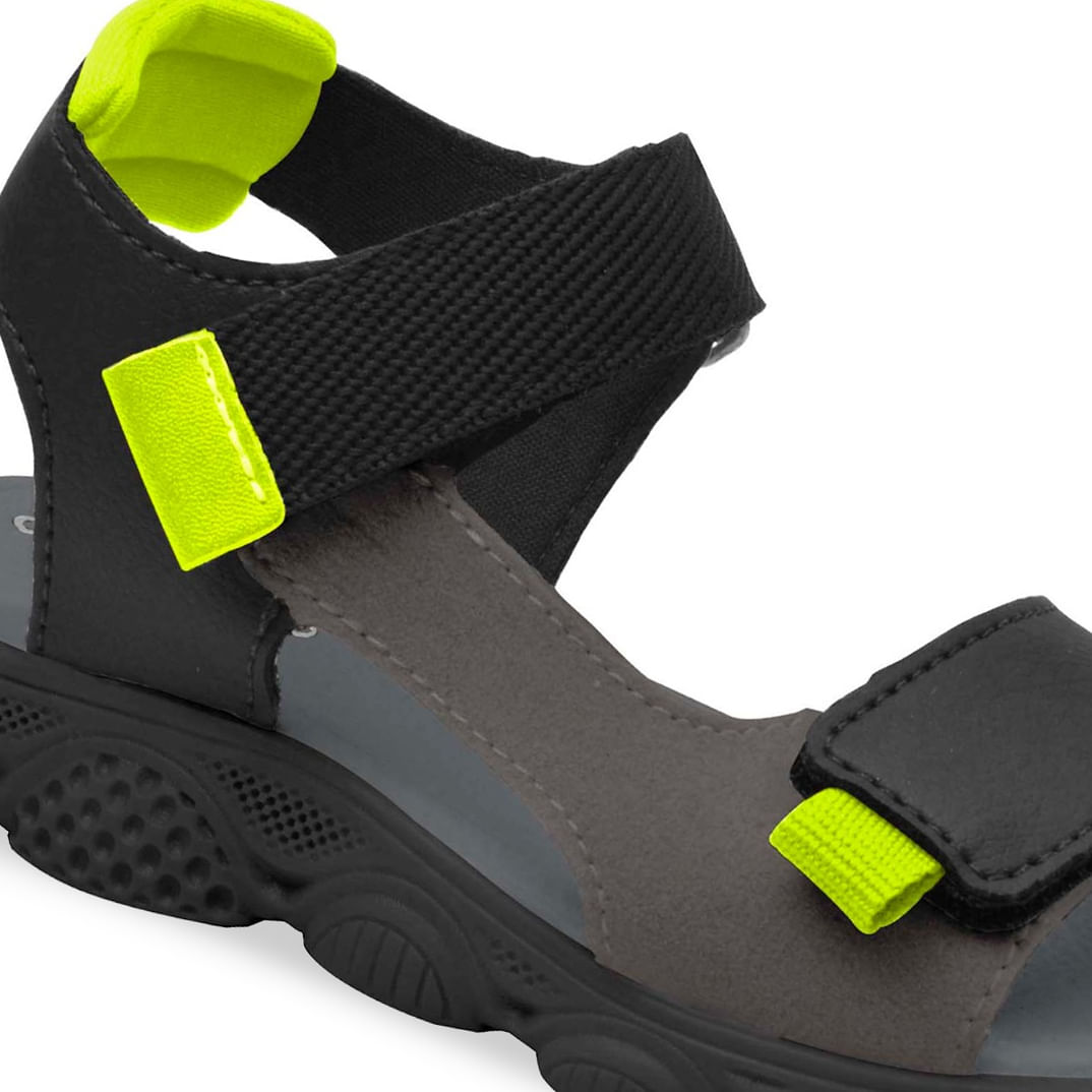Sandália Ortofino papete casual infantil preta vista lateral